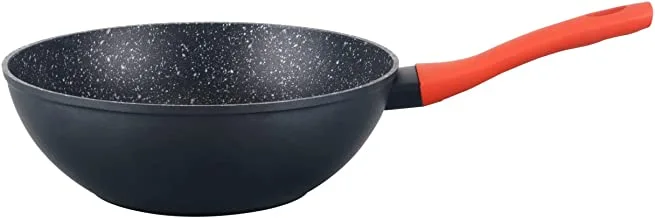 Wilson Aluminum Wok Pan 28x13cm with Marble Coating and Induction Bottom