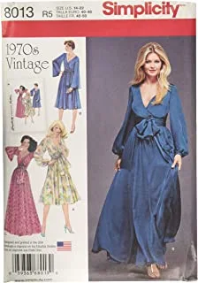 Simplicity 8013 1970's Vintage Fashion Dress Sewing Patterns, Sizes 14-22