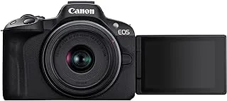 Canon EOS R50 Mirrorless Vlogging Camera (Body Only/Black), RF Mount, 24.2 MP, 4K Video, DIGIC X Image Processor, Subject Detection & Tracking, Compact, Smartphone Connection, Content Creator