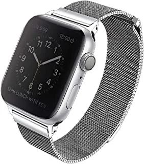 حزام فولاذي شبكي لساعة Apple Watch من Uniq Dante مقاس 41/40/38 ملم - فضي