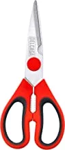 Delcasa 3-In-1 Kitchen Scissor with Stainless Steel Blades, 19.5 cm x 8 cm Size, Red
