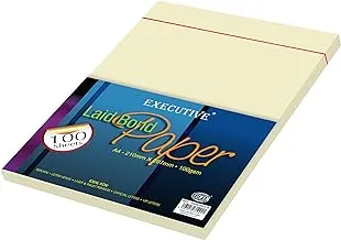 FIS Executive Laid Bond Paper, 100 Sheets, 100 gsm, Corona Cream Color, A4 Size - FSPA100CCR
