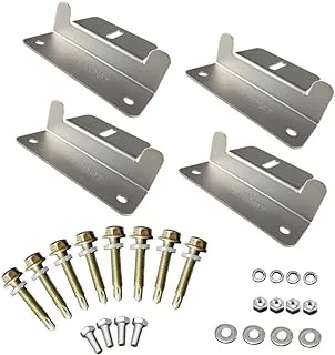 Renogy 4 Sets of Solar Panel Mounting Z Brackets Lightweight Aluminum Corrosion-Free Construction for RVs, Trailers, Boats, Yachts, Wall and Other Off Gird Roof Installation, 4 Count