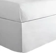 تنورة سرير كلاسيكية مصممة خصيصًا من Today's Home مع كشكش من الغبار ، وتصميم من مزيج القطن ، بطول 14 بوصة ، مقاس كوين ، أبيض