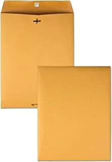 Quality Park 10 x 13 Clasp Envelopes, Gummed, Moisture-Activated Adhesive for Permanent Secure Seal, 28 lb Paper, Brown Kraft, 100/Box (QUA37897)