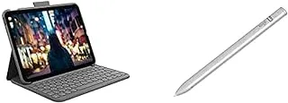 Slim Folio + Crayon Logitech Slim Folio Keyboard Case لجهاز iPad (الجيل العاشر) مع لوحة مفاتيح لاسلكية وقلم رصاص رقمي Logitech Crayon (USB-C) لجميع أجهزة iPad (إصدارات 2018 والإصدارات الأحدث)