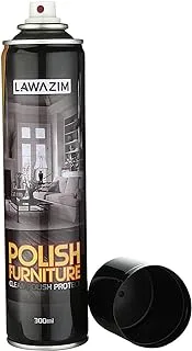 Lawazim Polish Furniture Spray water based 300ml | Multi-Surface Furniture Polish Spray on Wood | Granite and Leather | Shines and Protects | Polish Spray | Cleaner Spray