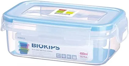 Komax Biokips Rectangular Food Storage Container with Lid, 450 ml Capacity