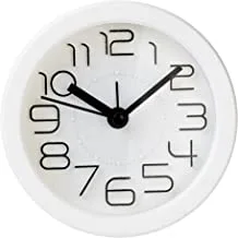 Home Alarm Round Analog Clock, 10.5 cm - WHITE