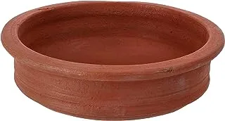 Royalford Flat Fish Curry Pot, 100% Natural Clay, Handmade Clay Cookware Non-toxic Eco-friendly Can be used on Gas Stove Or Open Fire Red RF10576