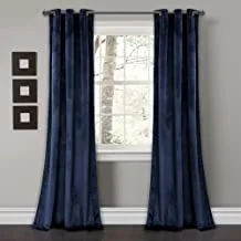 Lush Decor Prima Velvet Curtains Color Block Light Filtering Window Panel Set for Living, Dining, Bedroom (Pair), 38