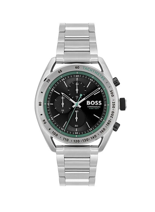 HUGO BOSS Men Chronograph Round Shape Stainless Steel Wrist Watch 44 mm