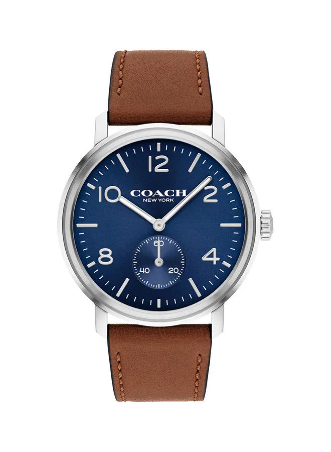 COACH Men's Analog Round Leather Wrist Watch 14602546 - 42 mm
