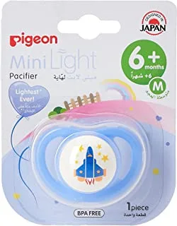 Pigeon, Minilight Pacifier, Ultra Light Weight, Soft Silicone, Bpa Free, M Size, Boy