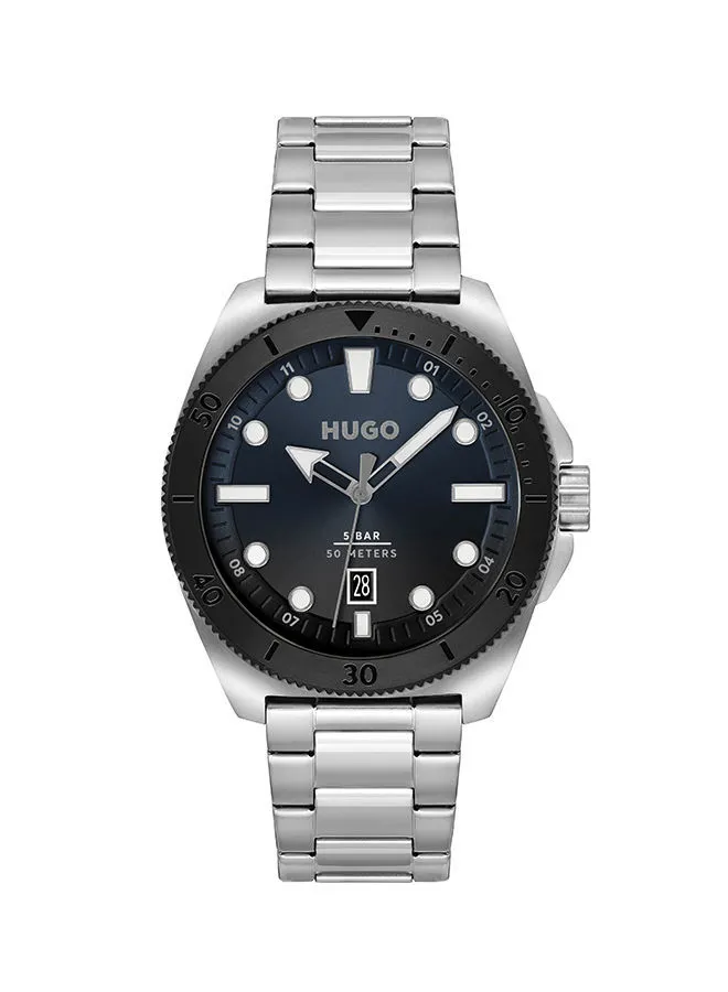 HUGO BOSS Men Analog Round Shape Stainless Steel Wrist Watch 44 mm