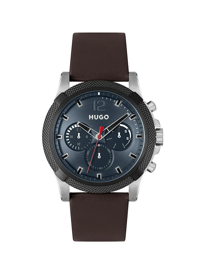 HUGO BOSS Men Analog Round Shape Leather Wrist Watch 46 mm