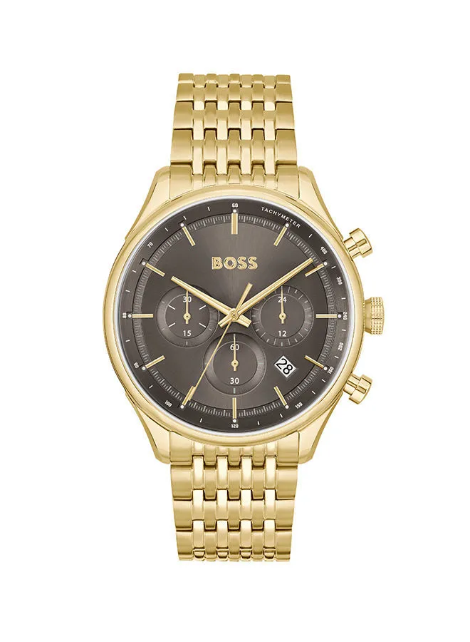 HUGO BOSS Men Chronograph Round Shape Stainless Steel Wrist Watch 45 mm