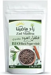 Zad Madina Organic Whole Black Pepper, 150 gm