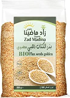Zad Madina Organic Golden Flax Seeds, 500 gm