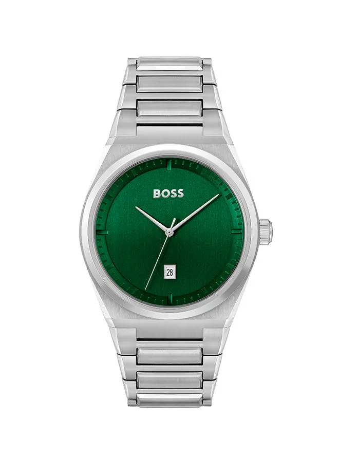 HUGO BOSS Men Analog Tonneau Shape Stainless Steel Wrist Watch 42 mm