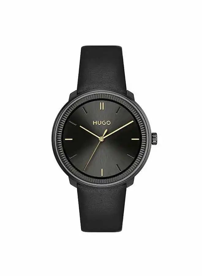 HUGO BOSS Unisex Analog Round Leather Wrist Watch 1520024 - 40 mm