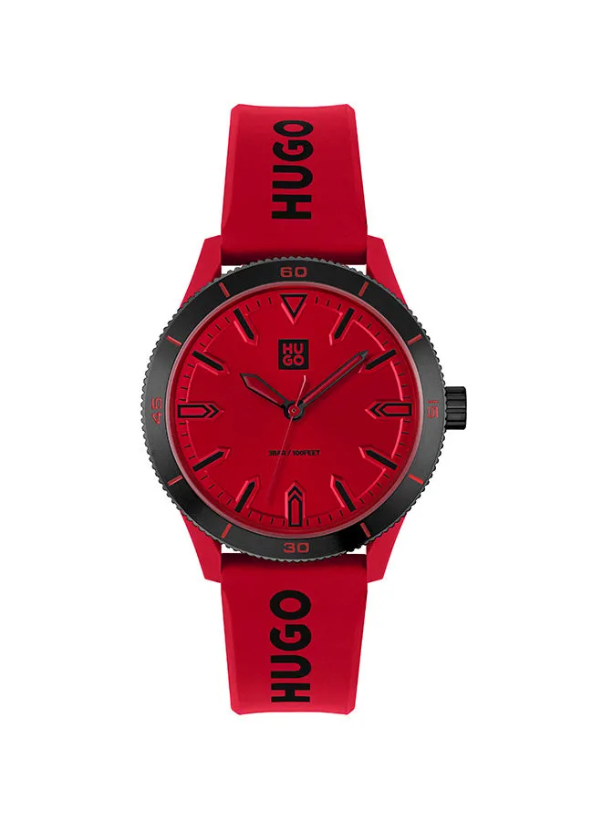HUGO BOSS Unisex Analog Round Shape Silicone Wrist Watch 41 mm