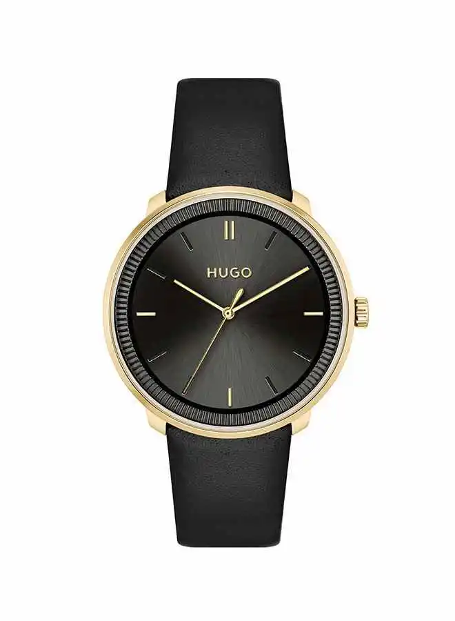 HUGO BOSS Unisex Analog Round Leather Wrist Watch 1520026 - 40 mm