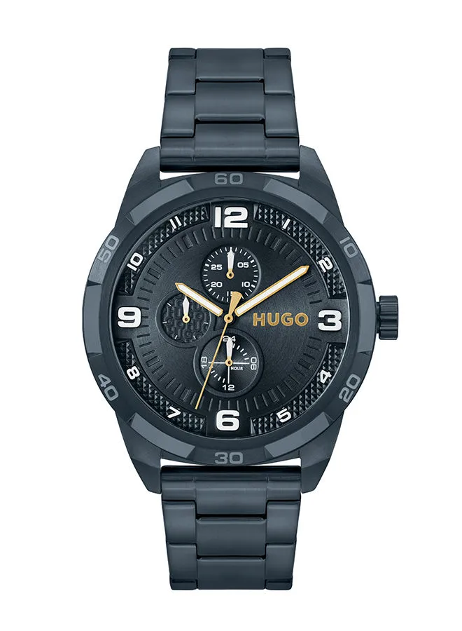 هوغو بوس ساعة يد فولاذية مقاومة للصدأ دائرية بعقارب 1530278-46 ملم للرجال