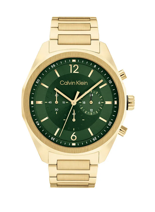 CALVIN KLEIN Men Chronograph Round Shape Stainless Steel Wrist Watch 25200266 45 mm
