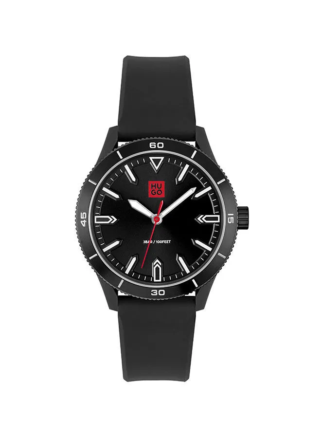 HUGO BOSS Unisex Analog Round Shape Silicone Wrist Watch 41 mm