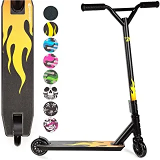 Land Surfer Stunt Scooter - Stunt Scooter for Children from 8 Years and Boys Adults with 360 Degree Deck, 100 mm High PU Wheels with ABEC-9 Bearings and Gift Box