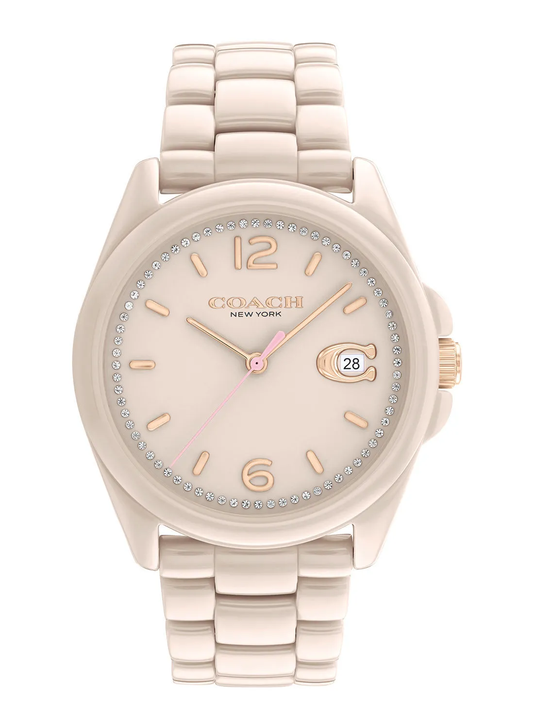 COACH Women's Analog Round Leather Wrist Watch 14504065 - 36 mm