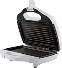 ALSAIF 750W Electric Sandwich Maker With Grill Plate, Small Size, Stainless Steel, Easy Clean With Non-Stick & Removable Plates, White, 90534/1 2 Years warranty
