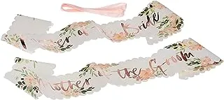 Ginger Ray Floral Rose Gold Mother of the Bride & Groom Bachelorette Party Decorative Sashes 2 Pack