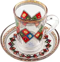 Al Saif Merkaz Deluxe Istikan Cups and Saucers Set 12-Pieces