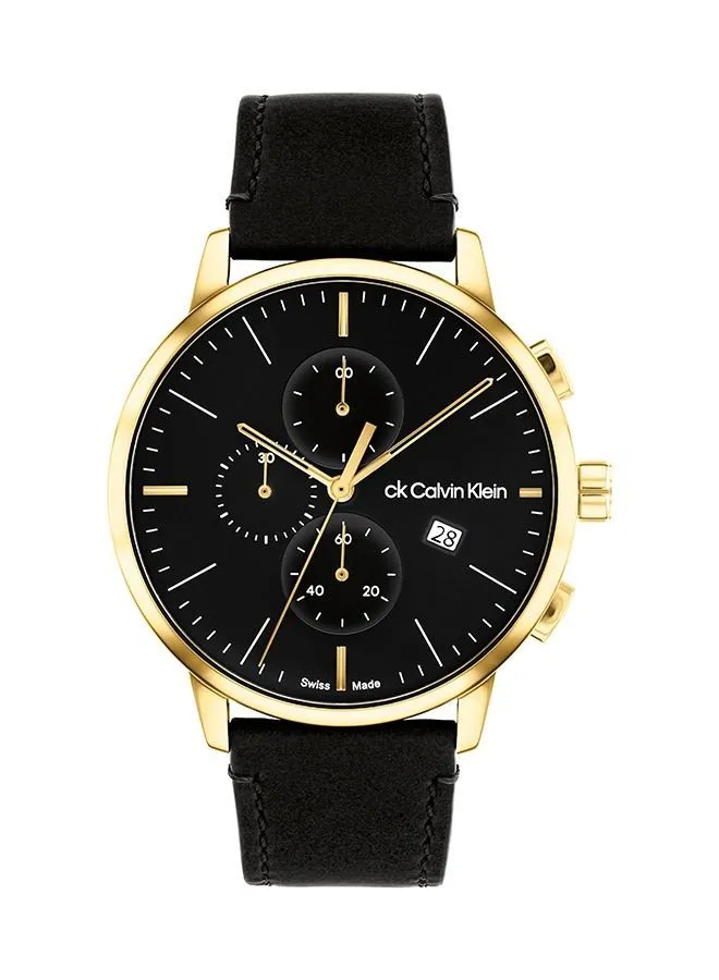 CALVIN KLEIN Men's Analog Round Leather Wrist Watch 25000038 - 44 mm