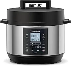 Nutricook Smart Pot 2 Plus 1500 Watts - 9 Appliances in 1, Pressure Cooker, Slow Cooker, Rice Cooker, Steamer, Sauté Pot, Yogurt Maker, Soup Maker, Cake Maker, Food Warmer, 9.5L, Brushed SS/Black