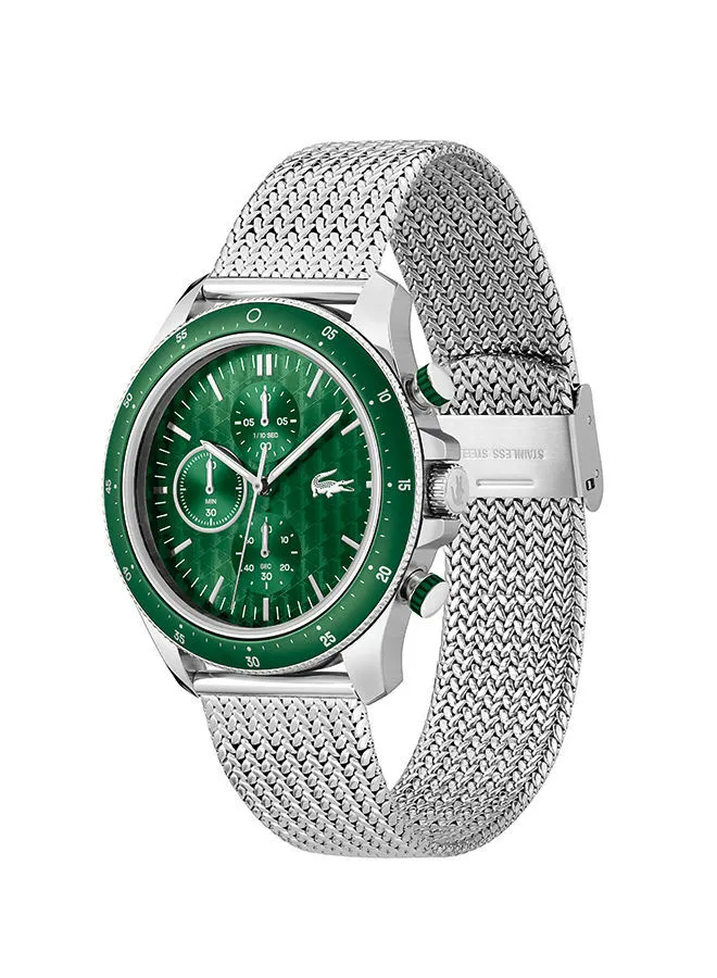 LACOSTE Men Chronograph Round Shape Stainless Steel Wrist Watch 43 mm