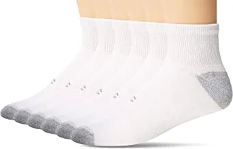 Champion mens Double Dry Performance Quarter Socks, 6-pack, Black, 10-13
