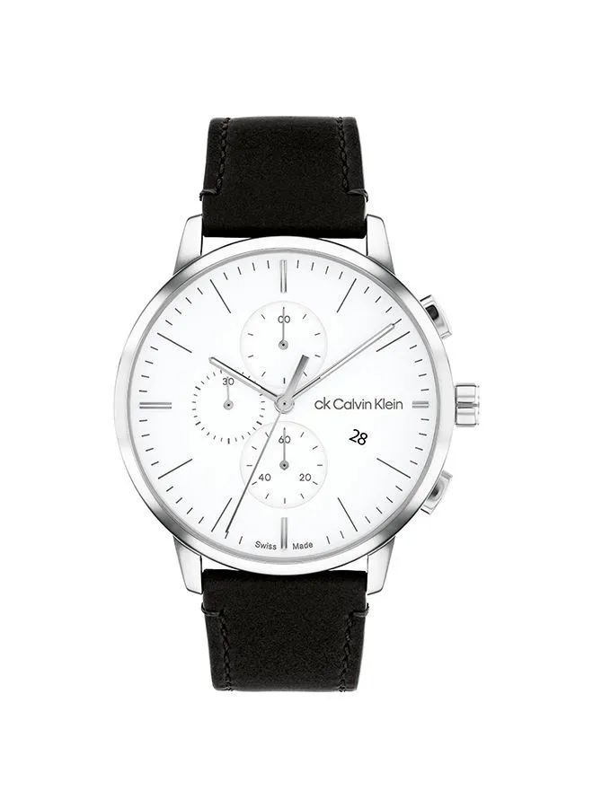 CALVIN KLEIN Men's Analog Round Leather Wrist Watch 25000039 - 44 mm