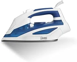JANO 400Ml 2200W Electric Steam Iron, Non-stick Soleplate, Dry Steam Spray Burst Vertical Steam Functions, White, Blue E05219 2 Years warranty