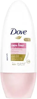 DOVE Even Tone Antiperspirant Deodorant Roll-On, Restores underarm skin to its natural tone, Rejuvenating Blossom, for 48h sweat & odor protection, 50ml