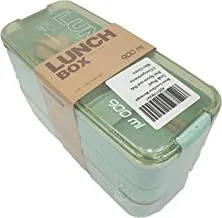 ECVV Lunch Box for Adults & kids, Food grade safe material food container with 2 Compartments portion & 2 Dividers and cutlery set. Perfect for healthy lunches &snacks (Mint Green)