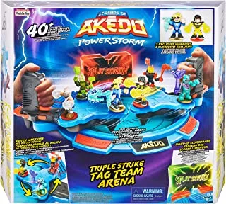 Legends of Akedo Powerstorm Triple Strike Tag Team Arena with 40+ Battle Sound Effects, Light Up Scoreboard and 2 Battling Warriors exclusive to the playset