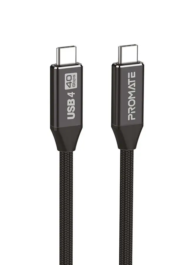 PROMATE Usb-C Cable Ultra Hd 8K 60Hz Usb 4 Type-C Cable Black