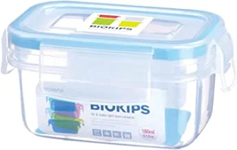 Komax Biokips Rectangular Food Storage Container with Lid, 180 ml Capacity