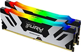 Kingston Fury Renegade DDR5 RGB 32GB 6400MT / s DDR5 CL32 DIMM مجموعة ذاكرة ألعاب الكمبيوتر المكتبي من قطعتين - KF564C32RSAK2-32