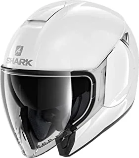 Shark HE1920WHU Citycruiser Blank Motorcycle Jet Helmet for Men, Small, White