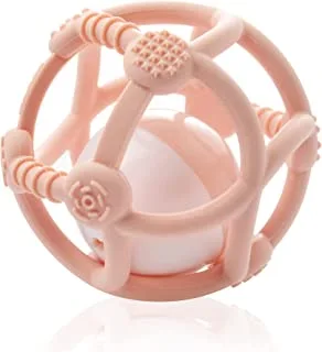 كرة التسنين المصنوعة من السيليكون من كيدز مي ، لتنمية السمع وتنمية المهارات الحركية ، طفلة ، من عمر 3 أشهر فما فوق - لافندر