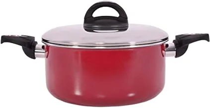 Royalford Aluminum Cooking Pot 28 cm 1 Piece, Red